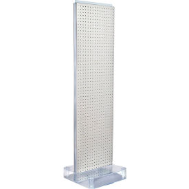 Global Approved 700770-WHT Two-Sided Pegboard Floor Display W/ Studio Base 17"W x 17"D x 60"H