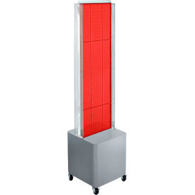 Global Approved 700728-RED Two-Sided Pegboard Floor Display W/ Studio Base 14-1/2"W x 14"D x 44"H