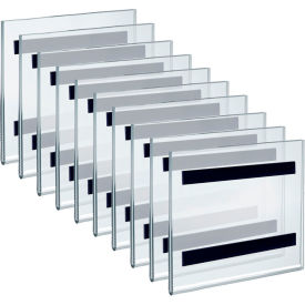 Global Approved 129929 Square Sign Holder W/ Magnetic Strips 5-1/2"W x 3/16"D x 5-1/2"H - Pkg Qty 10