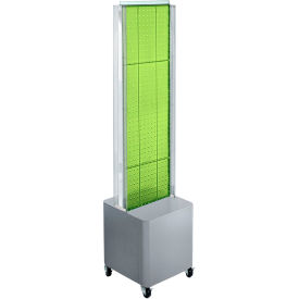 Global Approved 700728-GRE Two-Sided Pegboard Floor Display W/ Studio Base 14-1/2"W x 14"D x 44"H