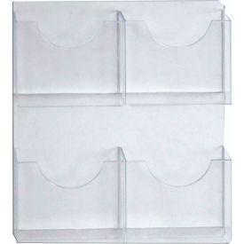 Global Approved 252096 4 Pocket Magazine/Letter Holder 18-7/8"W x 1-1/2"D x 21-1/2"H - Pkg Qty 2
