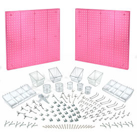 Global Approved 900988-PNK Pegboard Organizer Kit Pink 48"W x 7/8"D x 24"H