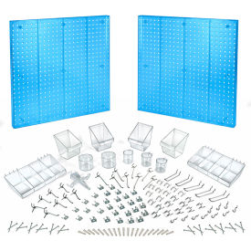 Global Approved 900988-BLU Pegboard Organizer Kit Blue 48"W x 7/8"D x 24"H