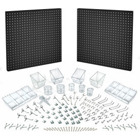 Global Approved 900988-BLK Pegboard Organizer Kit Black 48"W x 7/8"D x 24"H