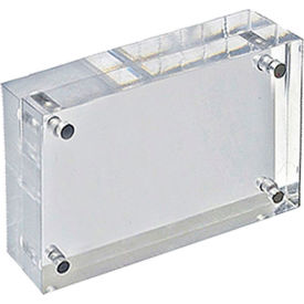 Global Approved 104438 Vertical/Horizontal Sign Holder W/ Block Stand 4-1/2"W x 1-1/2"D x 3"H