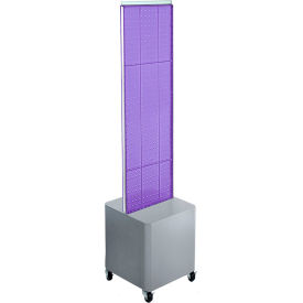 Global Approved 700729-PUR Two-Sided Pegboard Floor Display W/ Studio Base 14-1/2"W x 14"D x 58"H