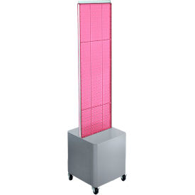 Global Approved 700729-PNK Two-Sided Pegboard Floor Display W/ Studio Base 14-1/2"W x 14"D x 58"H