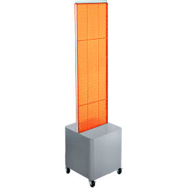 Global Approved 700729-ORG Two-Sided Pegboard Floor Display W/ Studio Base 14-1/2"W x 14"D x 58"H