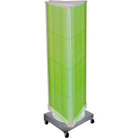 Global Approved 700452-GRE Three-Sided Pegboard Floor Display W/ Revolving Base 16"W x 16"D x 67"H