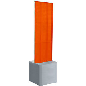 Global Approved 700775-ORG Two-Sided Pegboard Floor Display W/ Adj. Studio Base 17"W x 17"D x 70"H