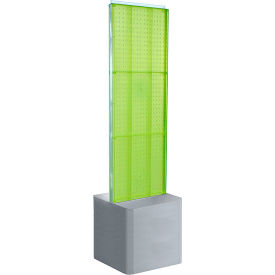 Global Approved 700775-GRE Two-Sided Pegboard Floor Display W/ Adj. Studio Base 17"W x 17"D x 70"H