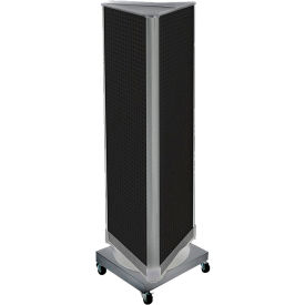 Global Approved 700452-BLK Three-Sided Pegboard Floor Display W/ Revolving Base 16"W x 16"D x 67"H