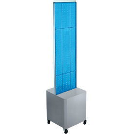 Global Approved 700729-BLU Two-Sided Pegboard Floor Display W/ Studio Base 14-1/2"W x 14"D x 58"H