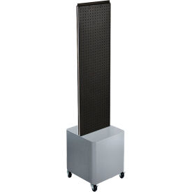 Global Approved 700729-BLK Two-Sided Pegboard Floor Display W/ Studio Base 14-1/2"W x 14"D x 58"H