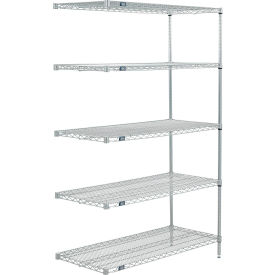 Nexel® 5 Shelf Poly-Z-Brite® Wire Shelving Unit Add On 42""W x 14""D x 63""H