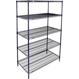 Nexel® 5 Shelf Nexelon® Blue Wire Shelving Unit Starter 24""W x 14""D x 74""H