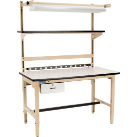 Global Industrial B2334705 Global Industrial™ Bench-In-A-Box Standard Workbench, Plastic Laminate Top, 60"Wx30"D, Beige image.