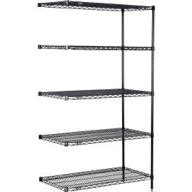 Nexel® 5 Shelf Black Epoxy Wire Shelving Unit Add On 60""W x 24""D x 63""H