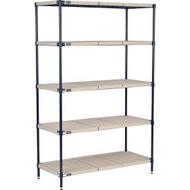 Nexel® Nexelite® 5 Shelf Vented Plastic Mat Shelving Unit Starter 42""W x 21""D x 74""H