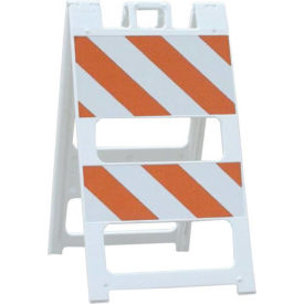 Plasticade 100-WT12B8EG All Plastic Maintenance Free Type II Traffic Barricade White Foldable