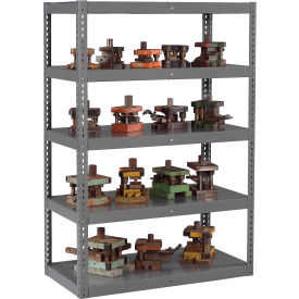 Global Industrial B2354964 Global Industrial 5 Shelf, Heavy Duty Boltless Die Shelving, Starter, 48-5/8"W x 24-5/8"D x 96"H image.