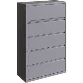 Hirsh Industries® 42"W 5 Drawer Lateral File Cabinet Arctic Silver