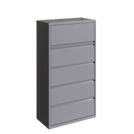 Hirsh Industries® 36"W 5 Drawer Lateral File Cabinet Arctic Silver