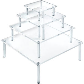 Global Approved 515308 Square Acrylic Riser Display Set Of 4