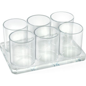 Global Approved 225576 Six Cup Acrylic Deluxe Holder