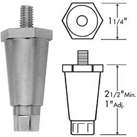 Allpoints 1060-0431-3446 Allpoints 1191011 Leg, 3/8-16, 2-1/2"H, Plst, Blk For Standard Keil image.