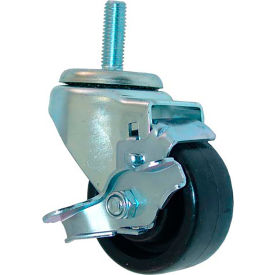 Allpoints 263284 Allpoints 26-3284 3" Swivel Threaded Stem Caster with Brake - 1/2"-13 x 1 1/2" Stem, image.