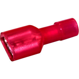 Allpoints 851066 Allpoints 85-1066 18-22 Gauge Red Vinyl Insulated Female Quick Disconnect with 1/4" Tab - 10/Pack image.