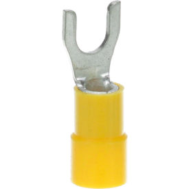 Allpoints 851027 Allpoints 85-1027 Yellow Spade Terminal; Stud #10; 10 - 100/Box image.