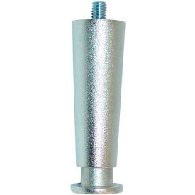 Allpoints 8632100 Allpoints 26-3257 Nickel Die Cast Zamak 4" Adjustable Equipment Leg; Flange Foot; 3/8-16 Stud Mount image.