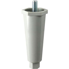 Allpoints 1060-0631-3447 Allpoints 28-1588 Gray Plastic 4" Adjustable Equipment Leg; Hex Foot; 3/8"-16 Stud Mount image.