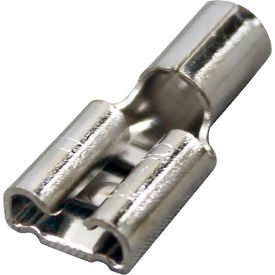 Allpoints 851013 Allpoints 85-1013 Nickel Plated Female Quick Disconnect; 1/4" Tab; Wire Gauge 10 - 100/Box image.