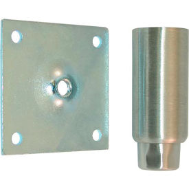 Allpoints 263230 Allpoints 26-3230 Stainless Steel 4" Adjustable Equipment Leg; Hex Foot; 3 1/2" Plate Mount image.