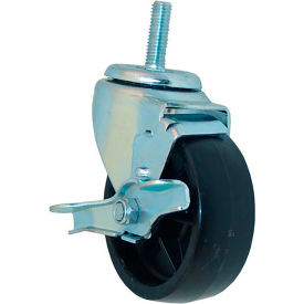 Allpoints 263271 Allpoints 26-3271 4" Swivel Threaded Stem Caster with Brake - 1/2"-13 x 1 1/2" Stem, 240 lb. Cap image.