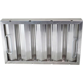 Allpoints 263917 Allpoints 26-3917 10"(H) x 20"(W) x 2"(T) Aluminum Hood Filter - Ridged Baffles image.