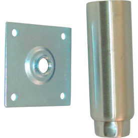 Allpoints 263298 Allpoints 26-3298 Stainless Steel 6" Adjustable Equipment Leg; Hex Foot; 3 1/2" Plate Mount image.