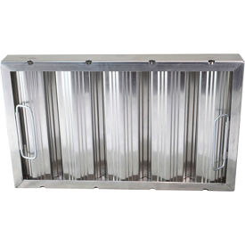 Allpoints ULTR21256 Allpoints 26-1759 16"(H) x 25"(W) x 2"(T) Aluminum Hood Filter - Ridged Baffles image.