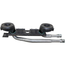 Allpoints 00-705480-0000A Allpoints 24-1107 Cast Iron / Steel Open Top Burner Assembly - 19 1/2" Long image.