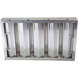 Allpoints 261762 Allpoints 26-1762 20"(H) x 25"(W) x 2"(T) Aluminum Hood Filter - Ridged Baffles image.
