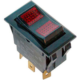 Allpoints 16087-1 Allpoints 42-1233 On/Off/On Lighted Rocker Switch - 10A/250V, 15A/125V image.