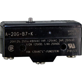 Allpoints 421143 Allpoints 42-1143 Momentary On/Off Push Button Micro Switch - 20A-125/240/480V image.