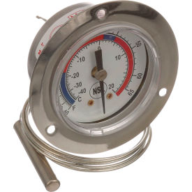 Allpoints 621038 Allpoints 62-1038 2" Recessed Dial Refrigerator / Freezer Thermometer with 48" Capillary image.