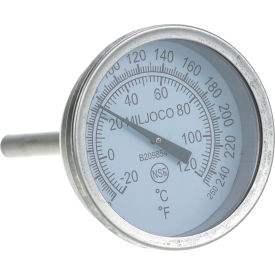 Allpoints 621103 Allpoints 62-1103 Dishwasher Thermometer; 0 - 250 °F; 1/4" MPT Back Mount image.