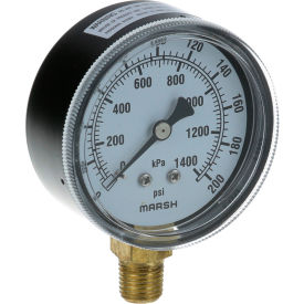 Allpoints 98247 Allpoints 62-1020 Pressure Gauge; 0 - 200 PSI; 1/4" MPT Bottom Mount image.