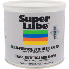 Synco Chemical Corp 41160/000 Super Lube 14.1 oz Multi-Purpose Synthetic Grease, NLGI 000 with Syncolon, PTFE, Canister image.