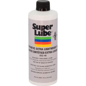 Synco Chemical Corp 53020 Super Lube Synthetic Extra Lightweight Oil, 1 Pt Bottle, ISO 46, Clear image.